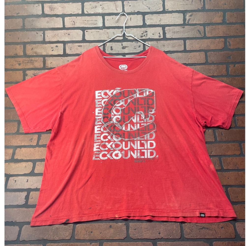 Ecko Unltd Men's 4XL Muted Red Graphic Logo Tee Streetwear Hip Hop Vintage
